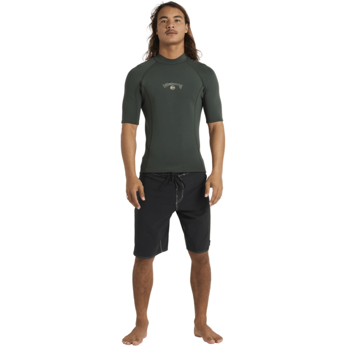 2026 Billabong Mens Absolute Short Sleeve Neoprene Top ABYW900105 - Forest